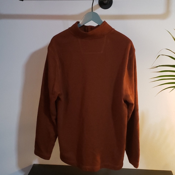 1/4 Button Sweater Burnt Orange Warm XL - Picture 2 of 5